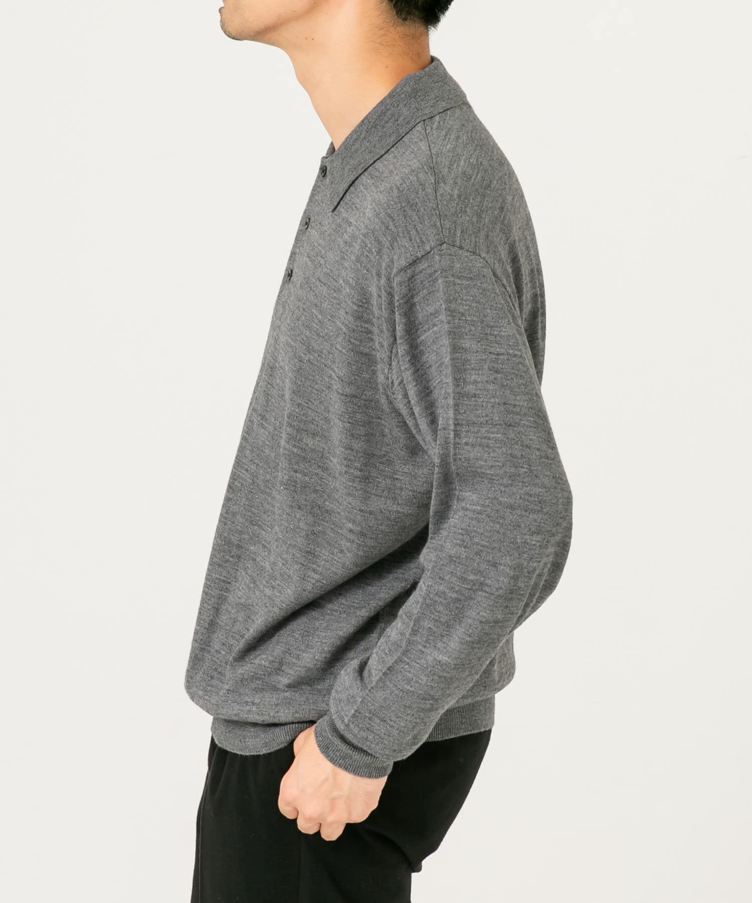 URBAN RESEARCH ROSSO「イタリア糸メリノウールニットポロシャツ」|ニット・セーター|