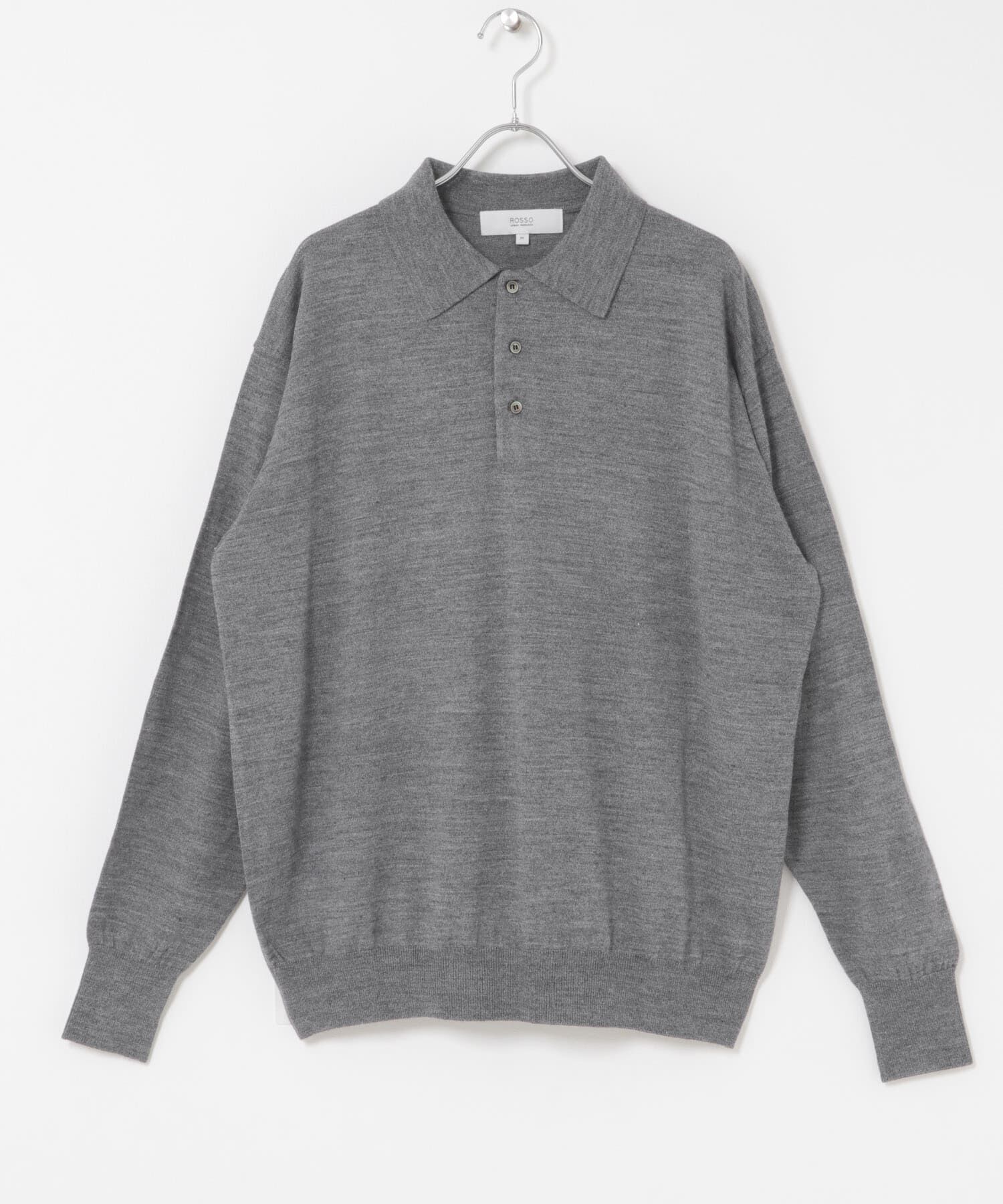 URBAN RESEARCH ROSSO「イタリア糸メリノウールニットポロシャツ」|ニット・セーター|