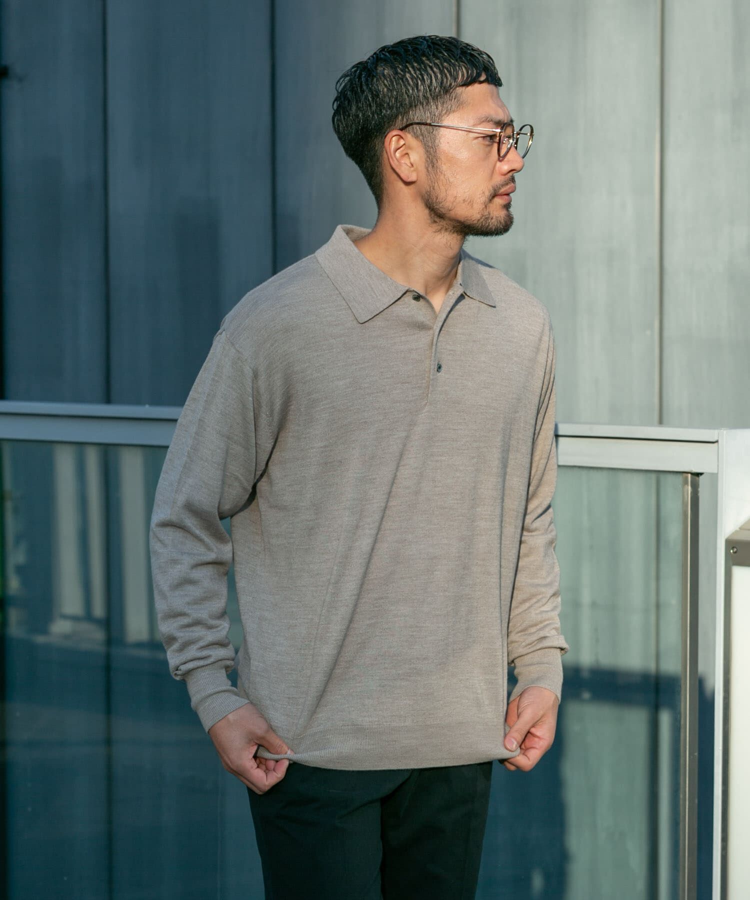 URBAN RESEARCH ROSSO「イタリア糸メリノウールニットポロシャツ」|ニット・セーター|