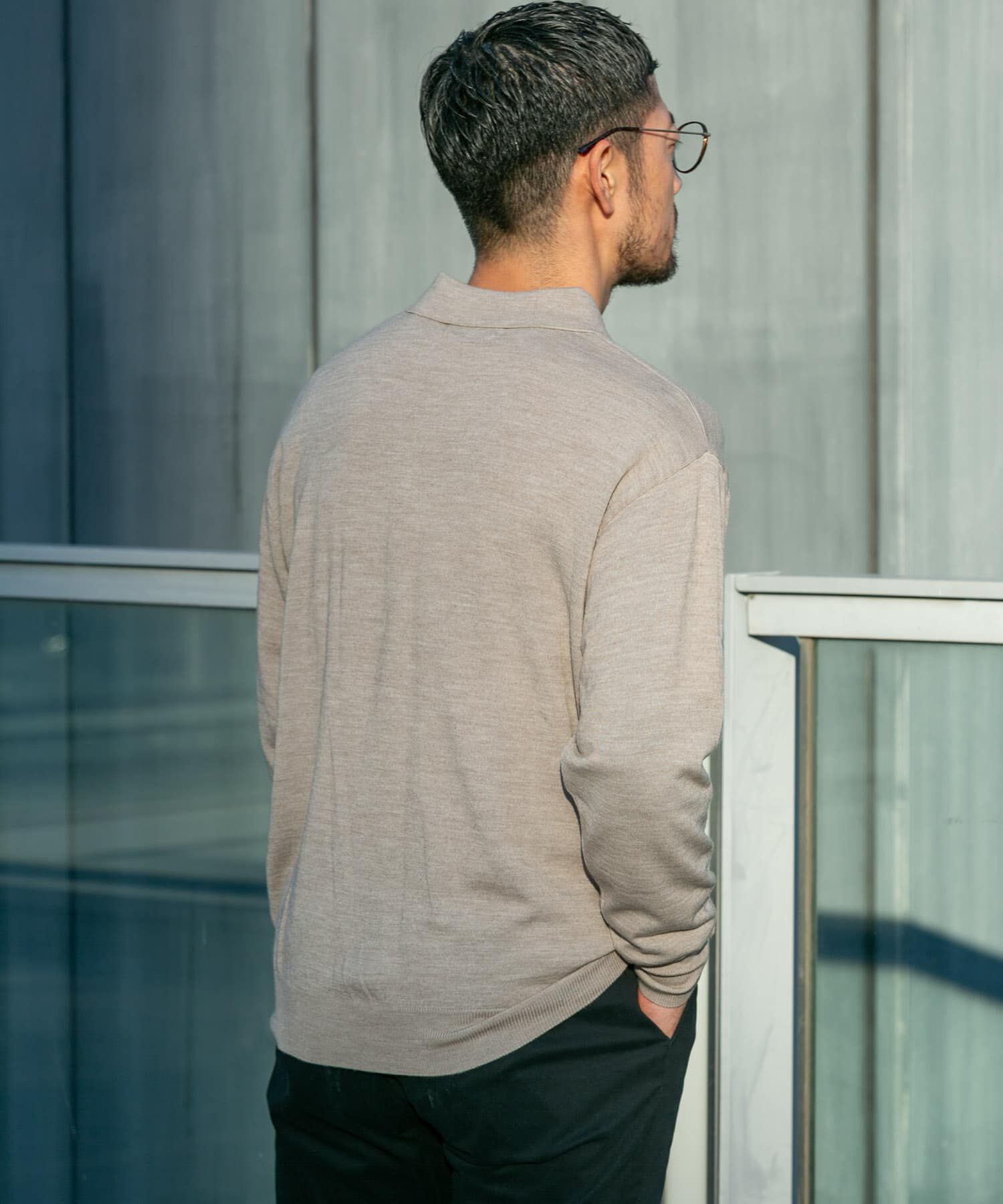 URBAN RESEARCH ROSSO「イタリア糸メリノウールニットポロシャツ」|ニット・セーター|