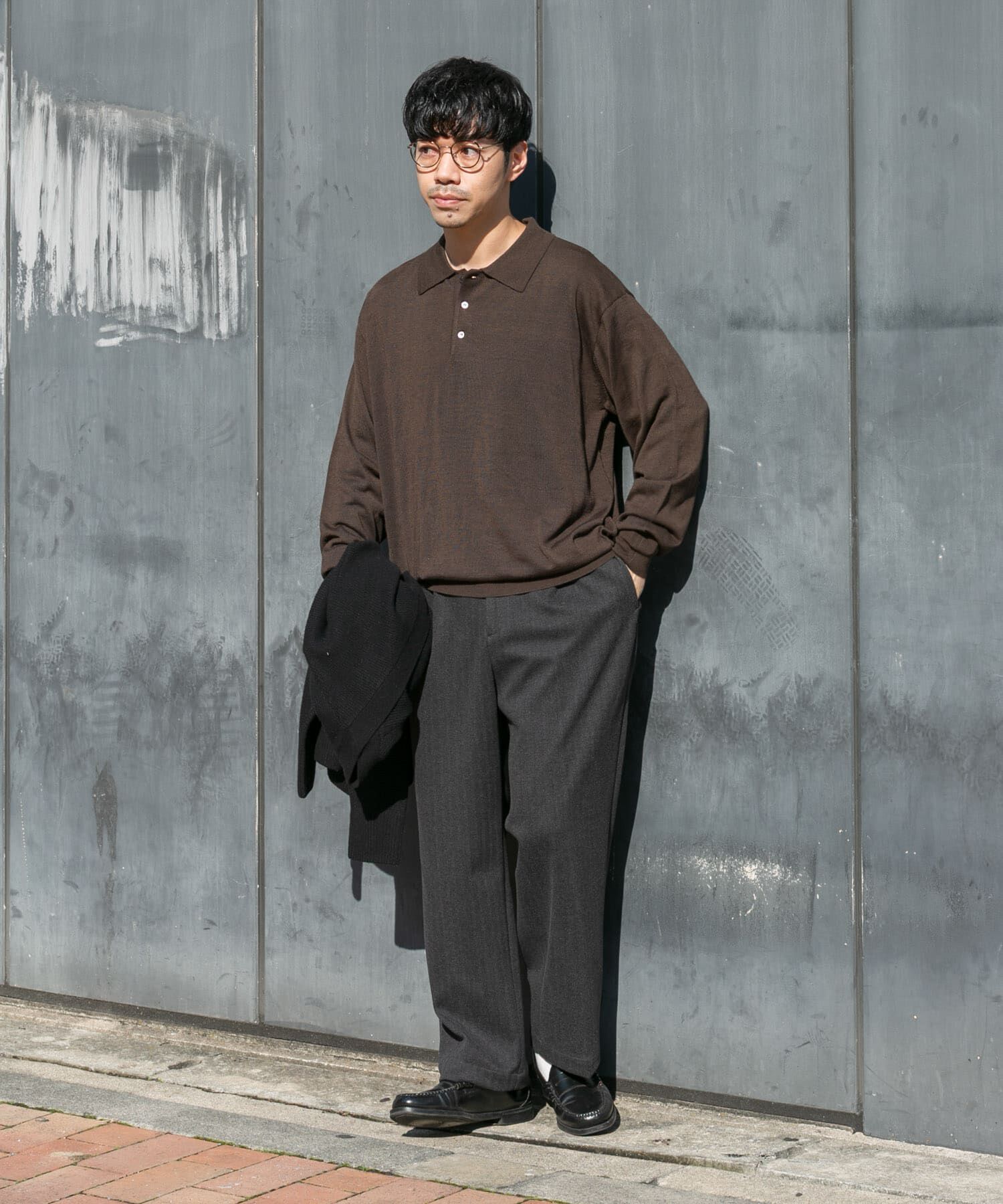 URBAN RESEARCH ROSSO「イタリア糸メリノウールニットポロシャツ」|ニット・セーター|