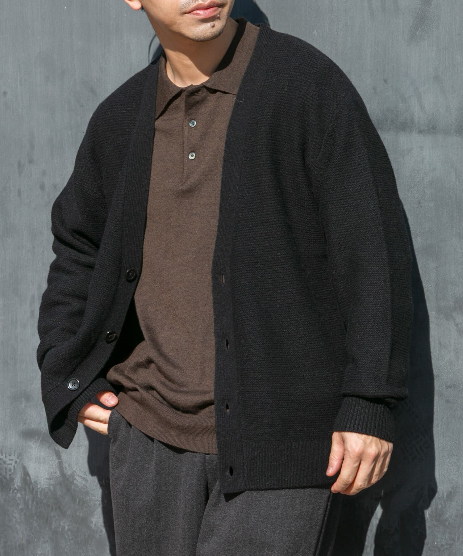 URBAN RESEARCH ROSSO「イタリア糸メリノウールニットポロシャツ」|ニット・セーター|