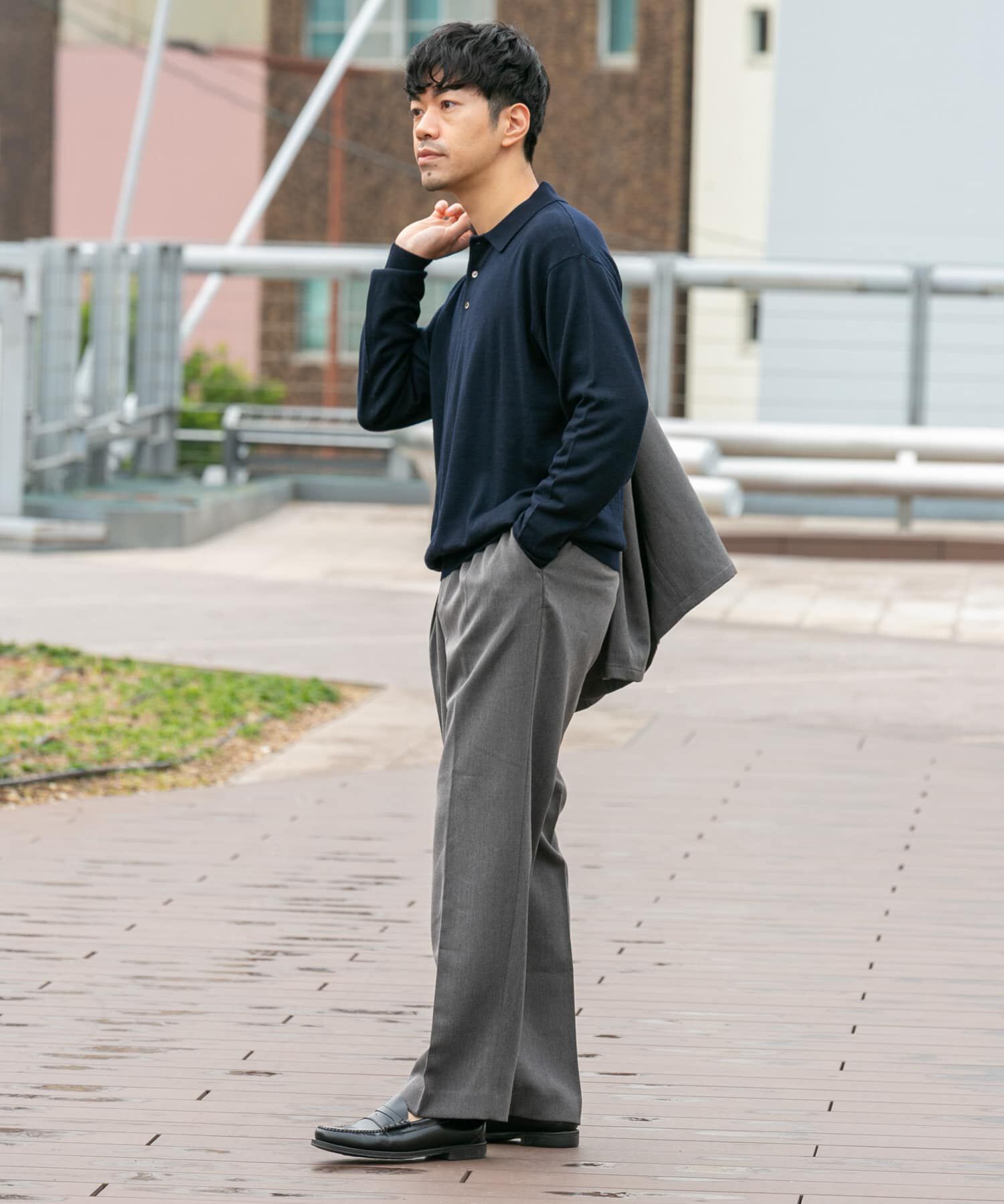 URBAN RESEARCH ROSSO「イタリア糸メリノウールニットポロシャツ」|ニット・セーター|