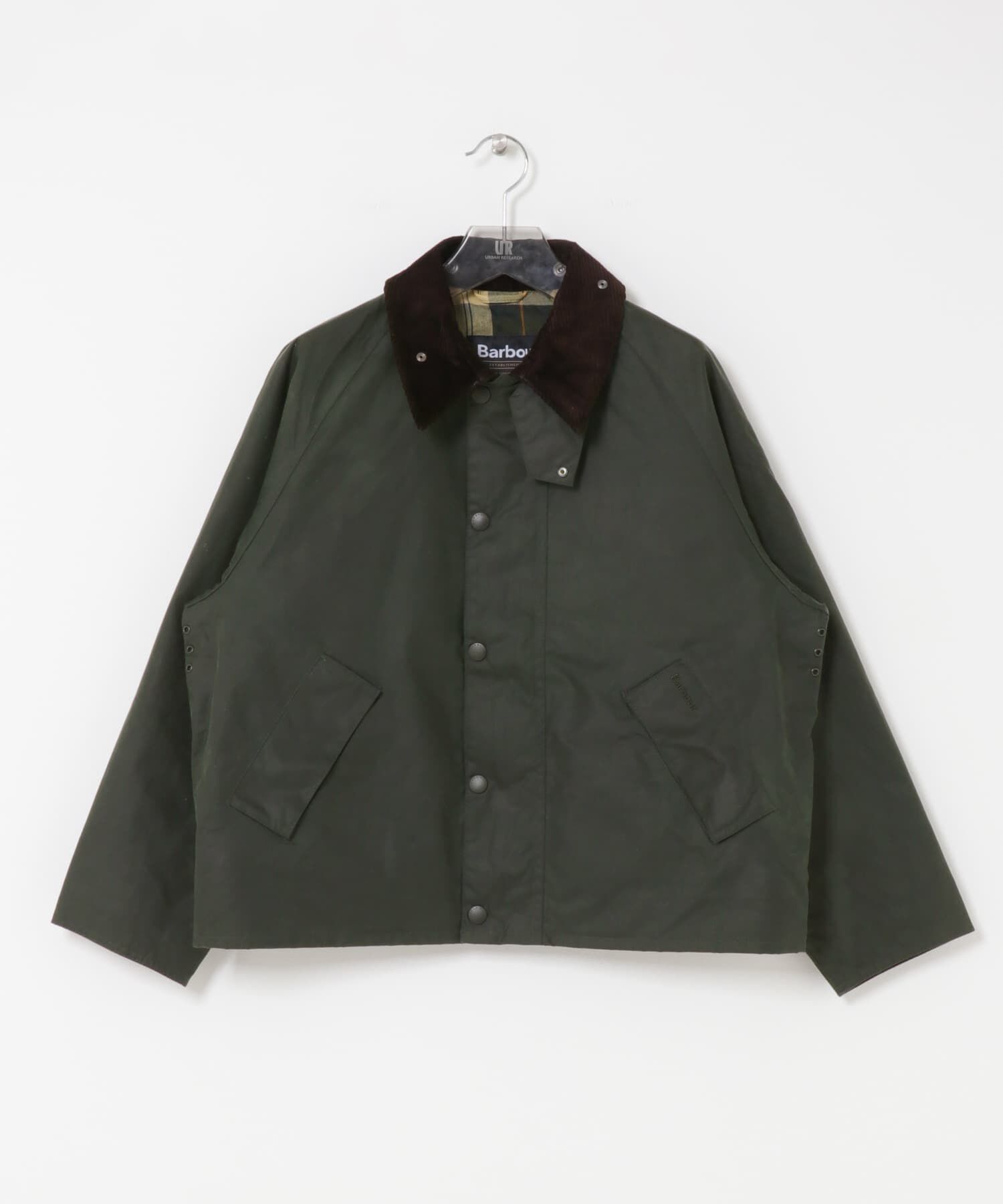 URBAN RESEARCH「Barbour　OS TRANSPORT WAX JACKET」|ノーカラーコート|グリーン系その他