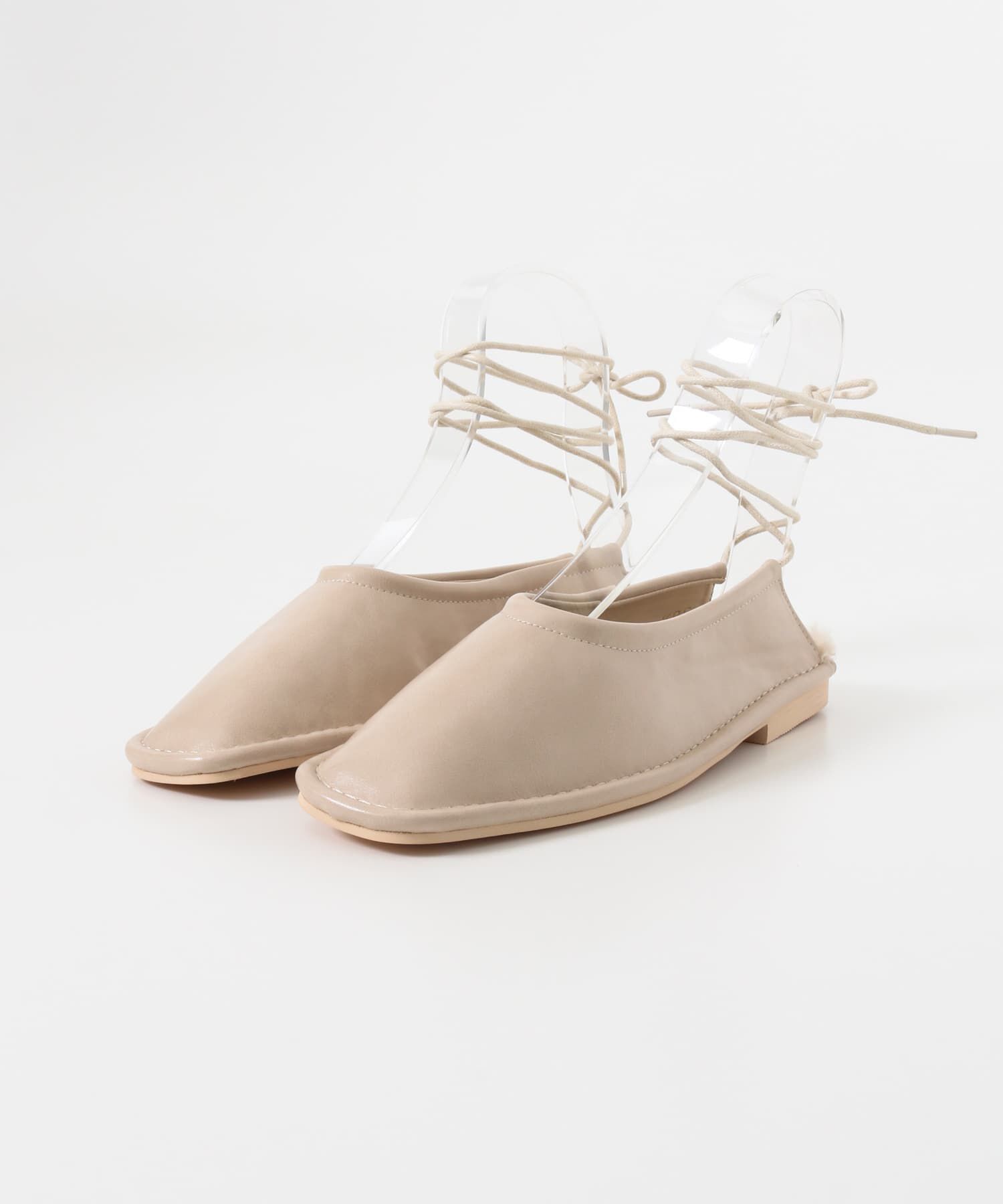  「スクエアステッチレースアップパンプス&there4;」|パンプス|