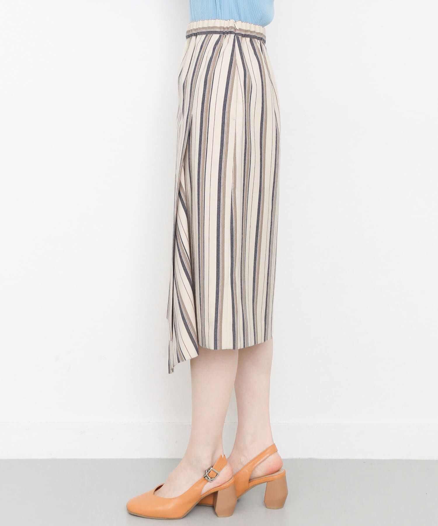  「アシンメトリーヘムストライプスカート&there4;」|スカート|