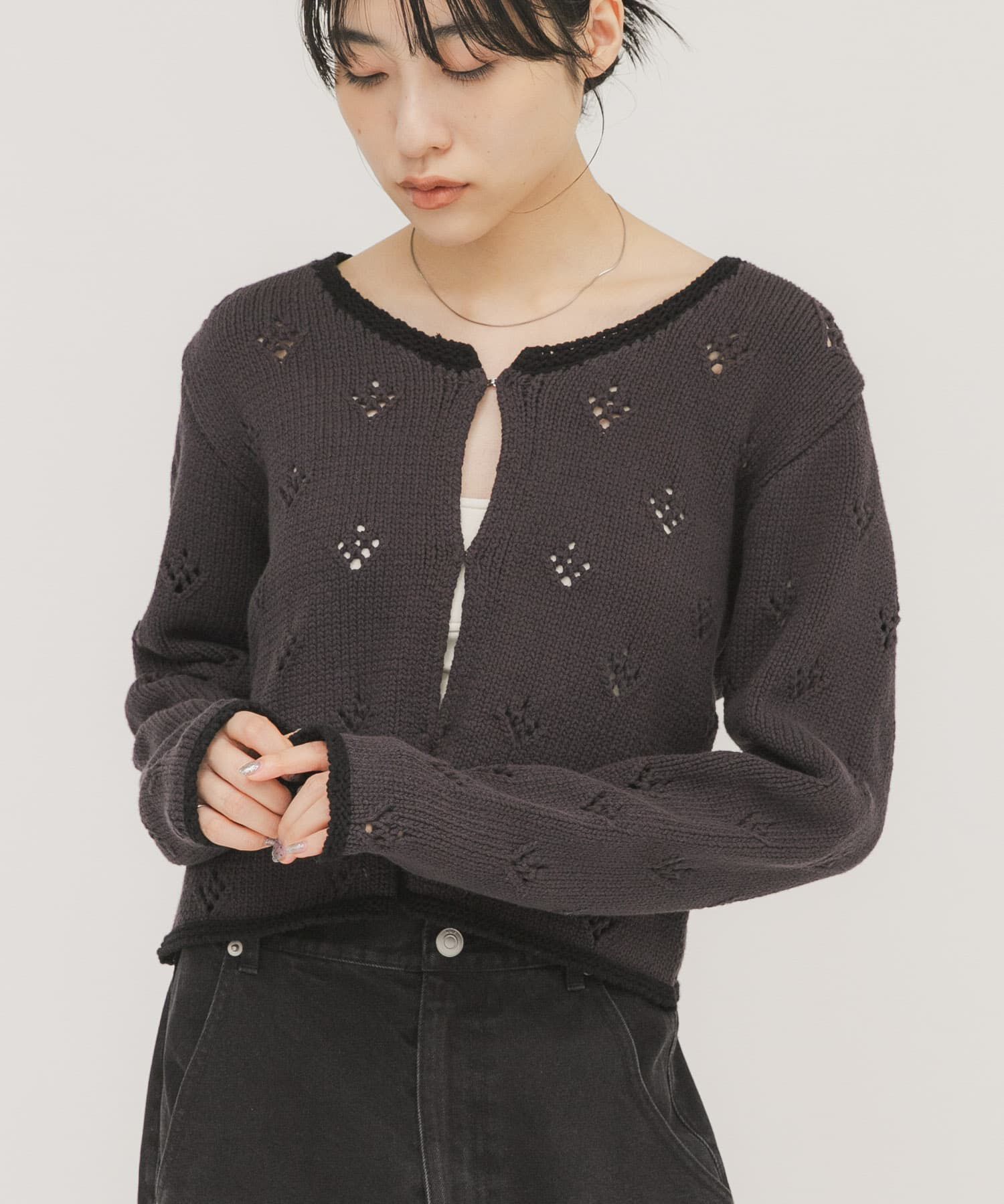  「アイレットコンパクトカーディガン」|カーディガン|