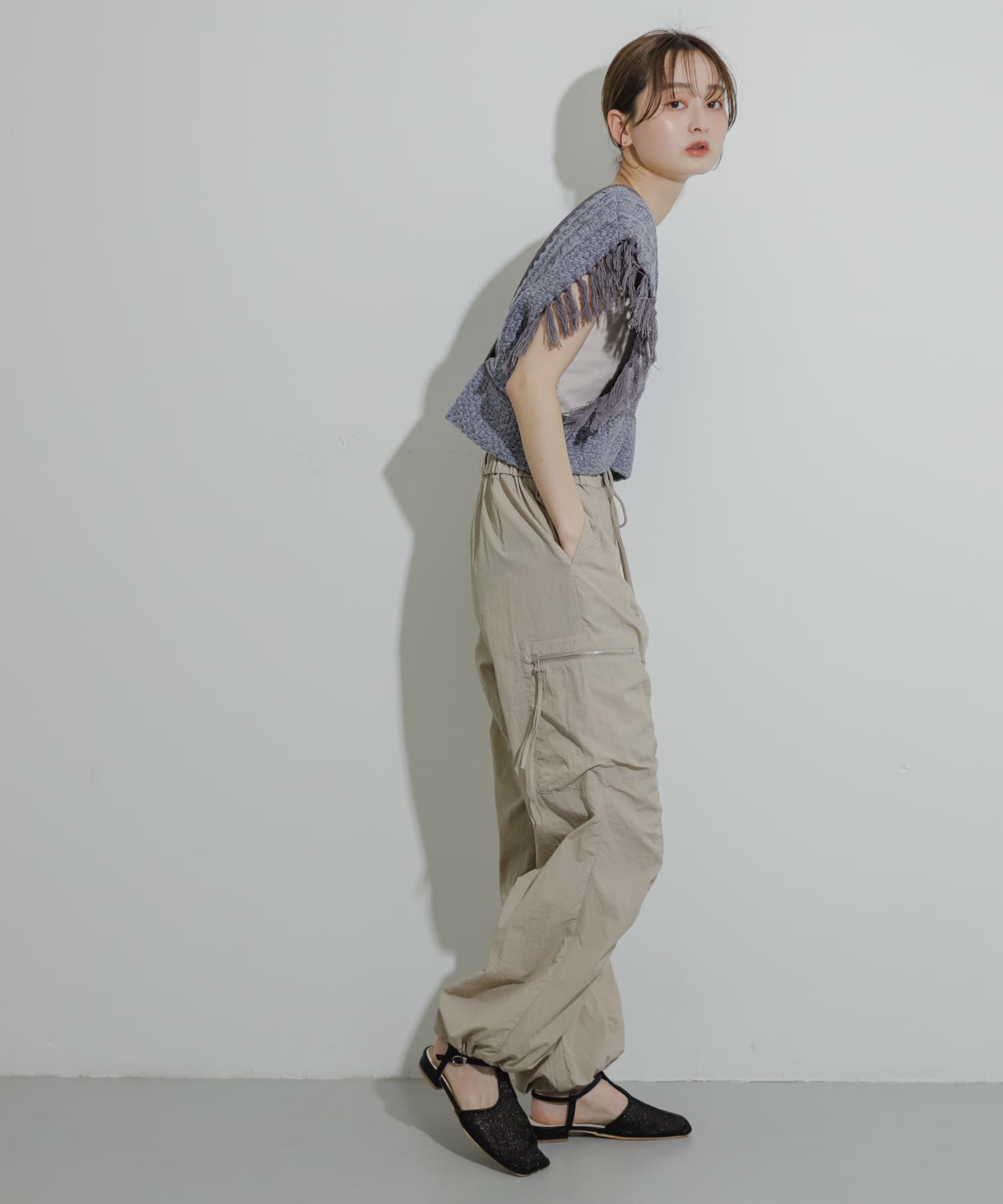 SENSE OF PLACE by URBAN RESEARCH「フリンジニットベスト」|ベスト・ジレ|