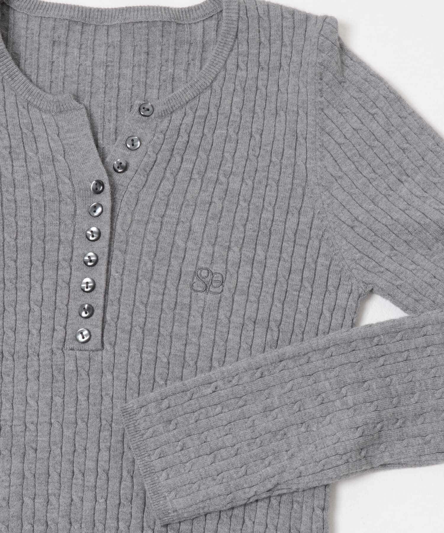 SENSE OF PLACE by URBAN RESEARCH「『洗濯可』シシュウヘンリーネックミニケーブルセーター」|ニット・セーター|