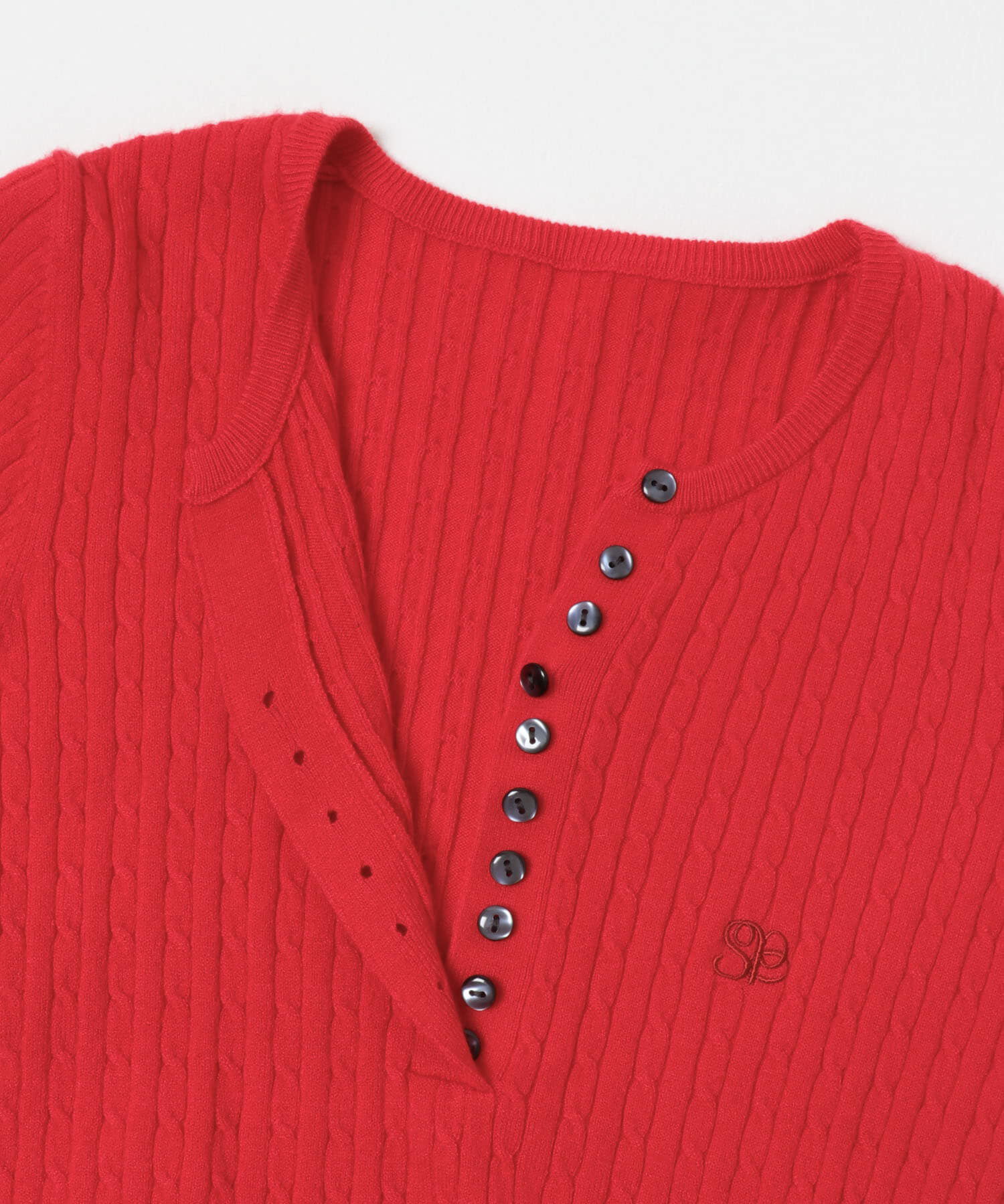 SENSE OF PLACE by URBAN RESEARCH「『洗濯可』シシュウヘンリーネックミニケーブルセーター」|ニット・セーター|