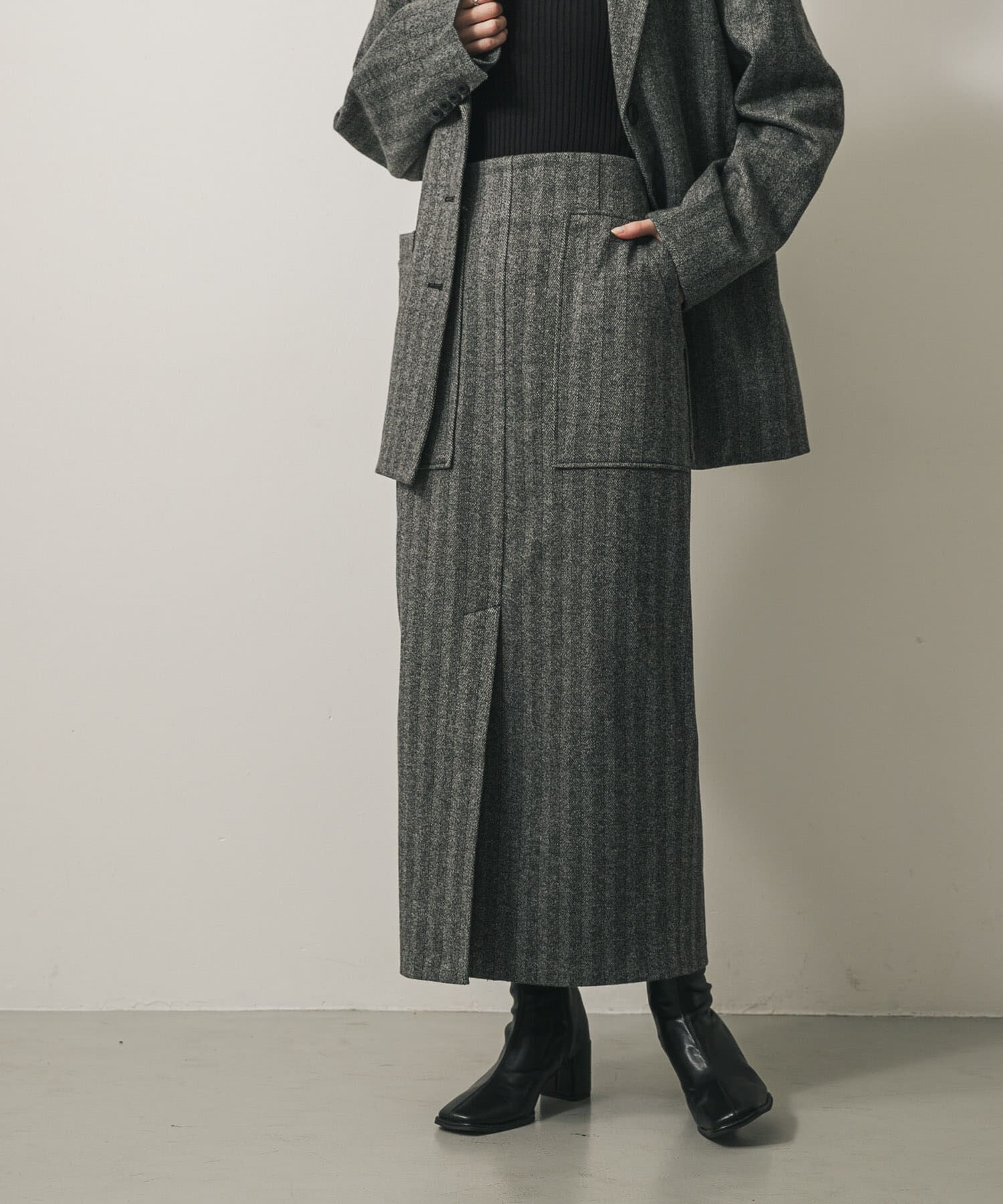 SENSE OF PLACE by URBAN RESEARCH「『XS, TALLサイズ/WEB限定』ジャージーメルトンアウトポケットスカート」|スカート|