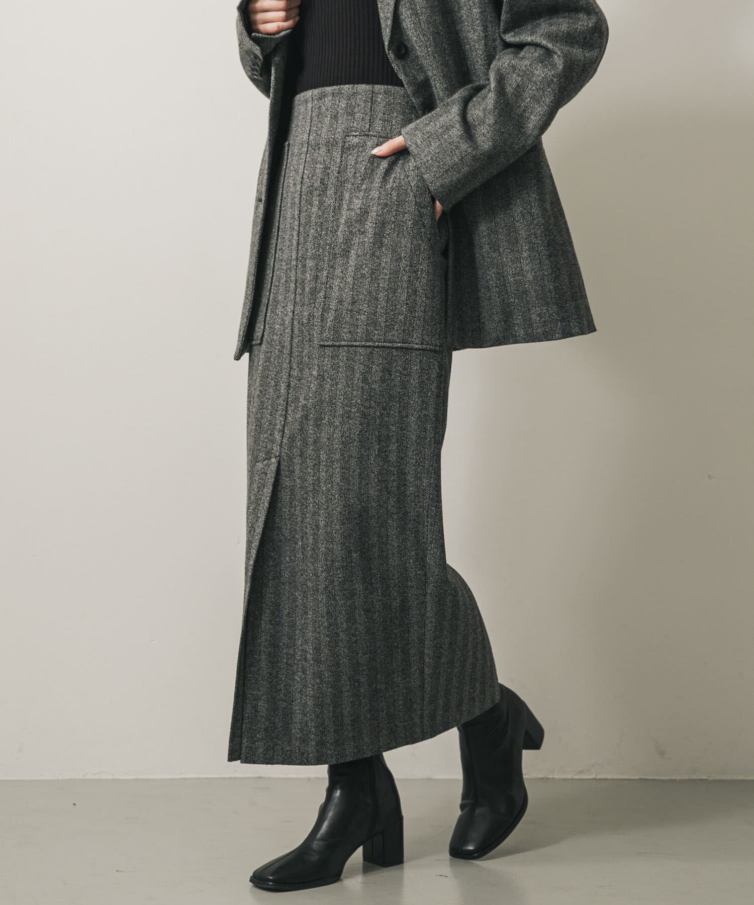 SENSE OF PLACE by URBAN RESEARCH「『XS, TALLサイズ/WEB限定』ジャージーメルトンアウトポケットスカート」|スカート|