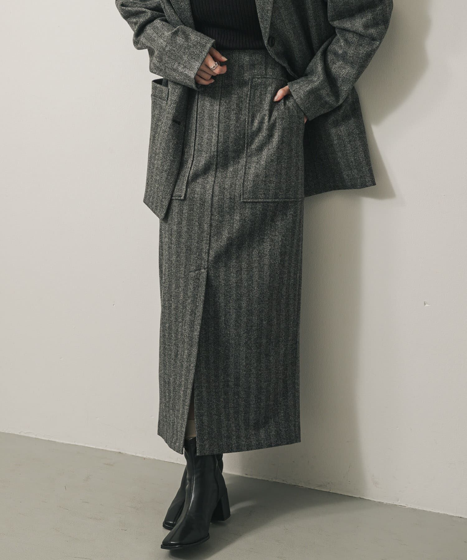 SENSE OF PLACE by URBAN RESEARCH「『XS, TALLサイズ/WEB限定』ジャージーメルトンアウトポケットスカート」|スカート|