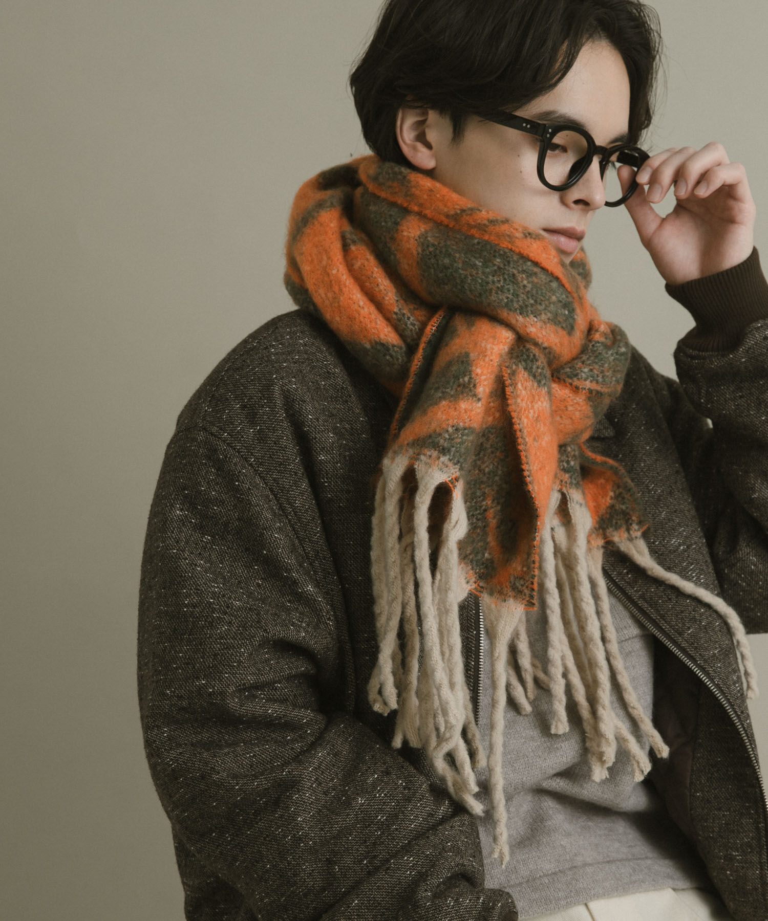 SENSE OF PLACE by URBAN RESEARCH「ラインチェックボリュームマフラー」|マフラー|