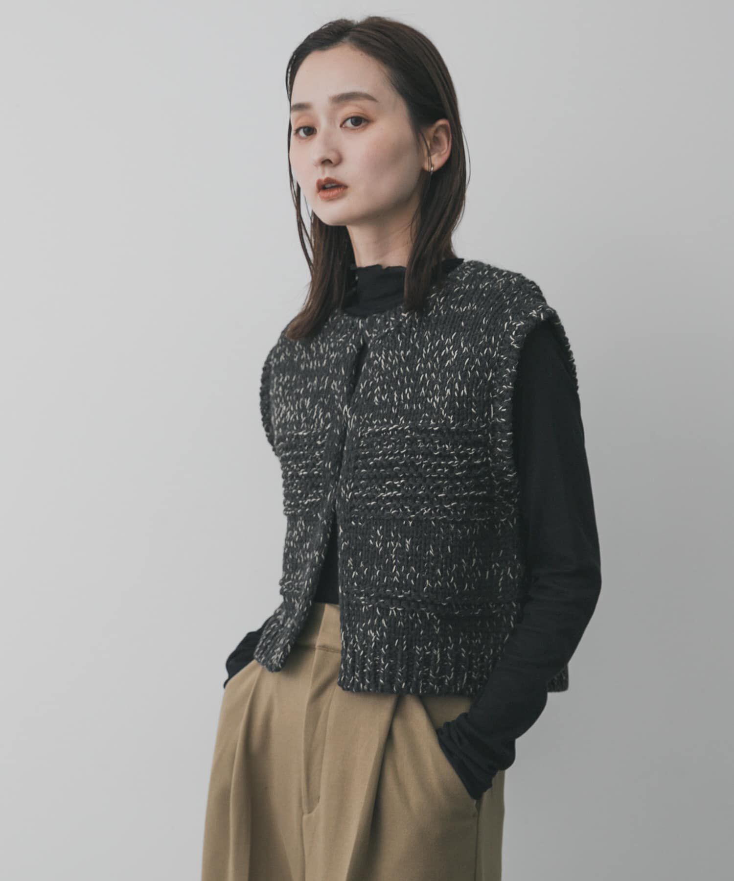 SENSE OF PLACE by URBAN RESEARCH「『洗濯可』ミックスカラーローゲージベスト」|ベスト・ジレ|