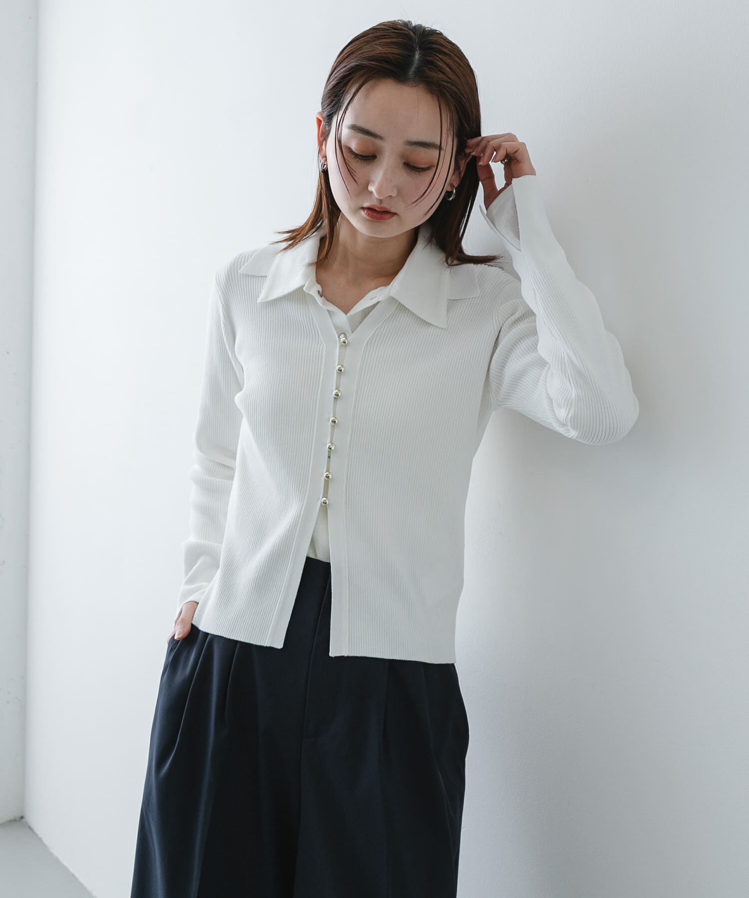 SENSE OF PLACE by URBAN RESEARCH「『一部WEB限定ｶﾗｰ』『洗濯可』ﾒﾀﾙﾎﾞﾀﾝｴﾘﾂｷｺﾝﾊﾟｸﾄｶ 」|カーディガン|