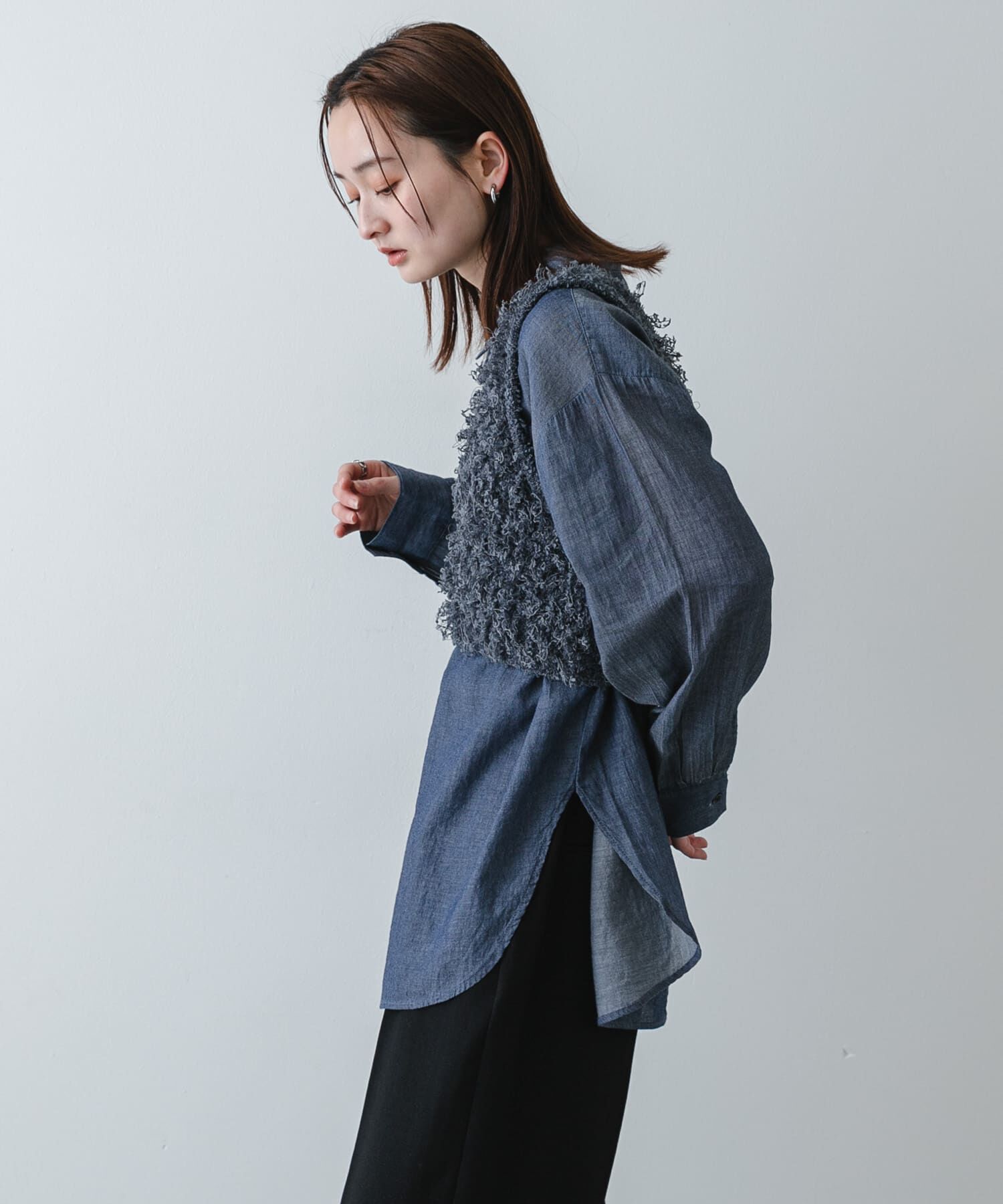 SENSE OF PLACE by URBAN RESEARCH「『洗濯可』2wayリボンヤーンループニットベスト」|ベスト・ジレ|