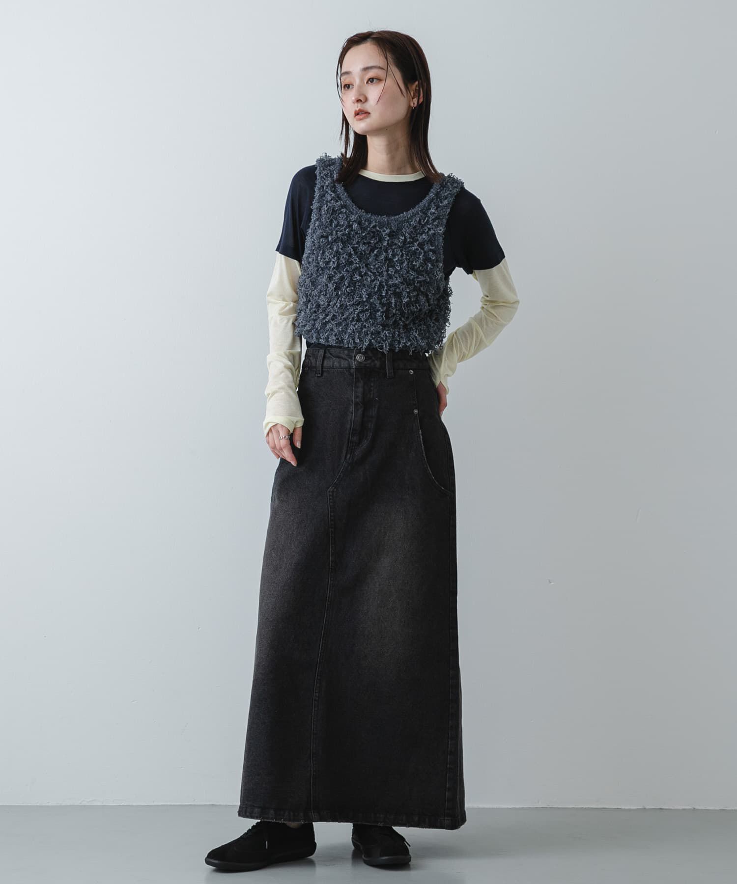 SENSE OF PLACE by URBAN RESEARCH「『洗濯可』2wayリボンヤーンループニットベスト」|ベスト・ジレ|