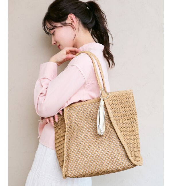  「透かし編みペーパートート」|トートバッグ|