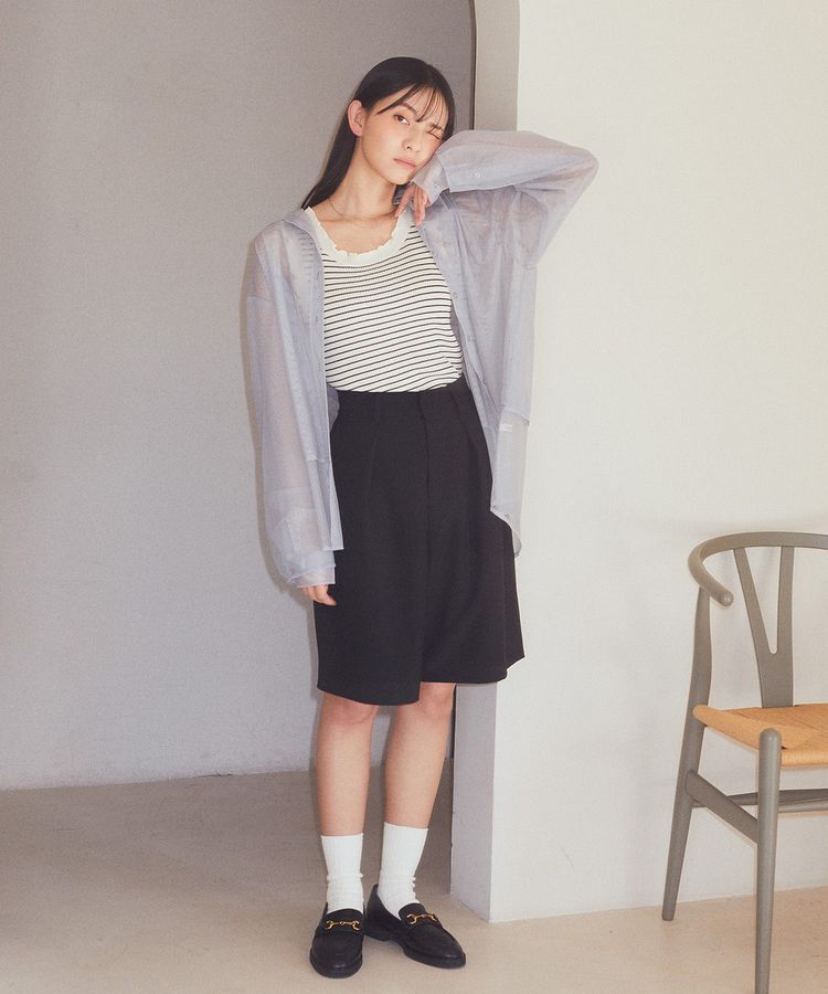 earth music&ecology「フリルニットタンクトップ」|キャミソール|