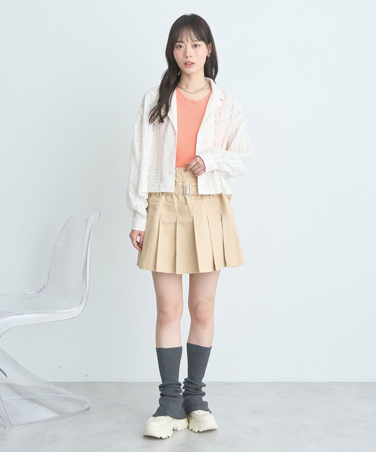 earth music&ecology「フリルニットタンクトップ」|キャミソール|