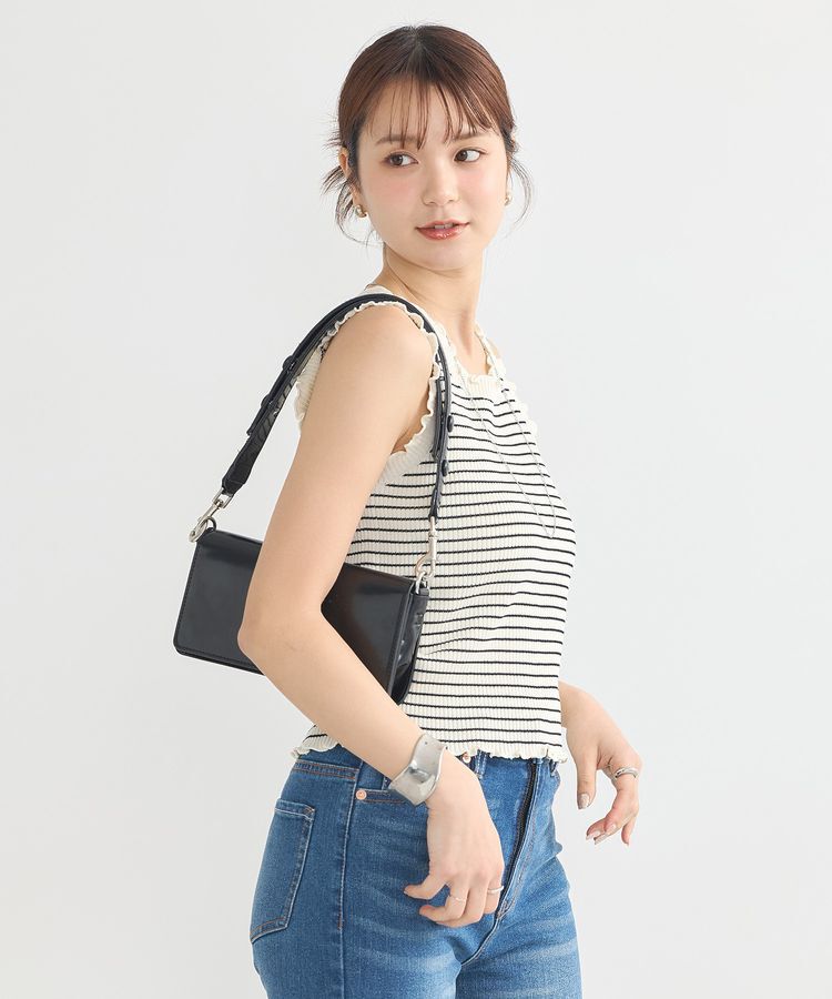 earth music&ecology「フリルニットタンクトップ」|キャミソール|