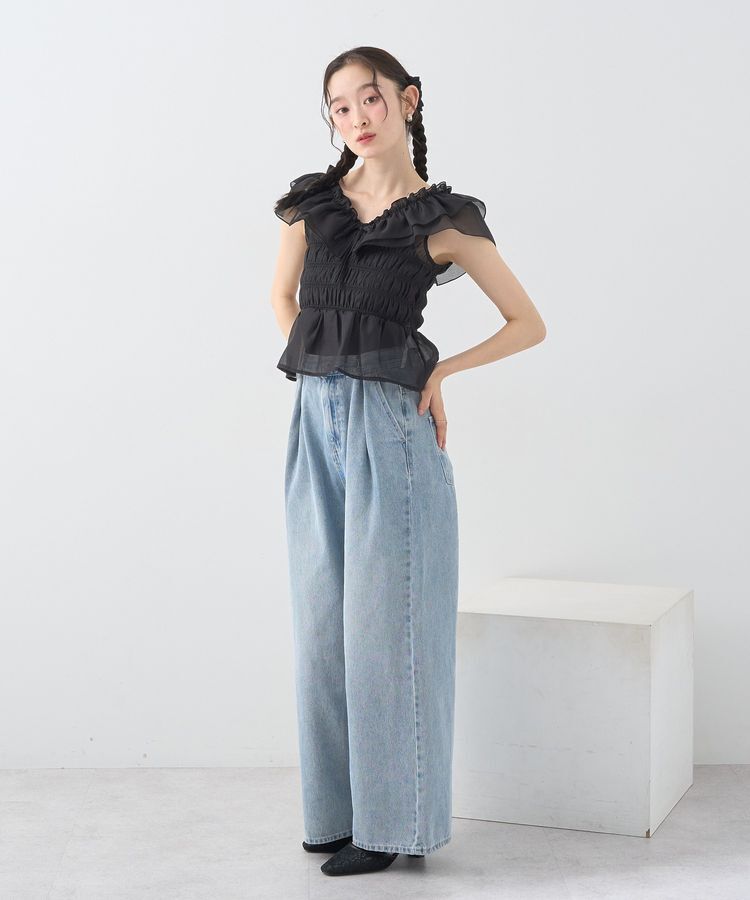 earth music&ecology「タックホックデニムパンツ」|デニム|