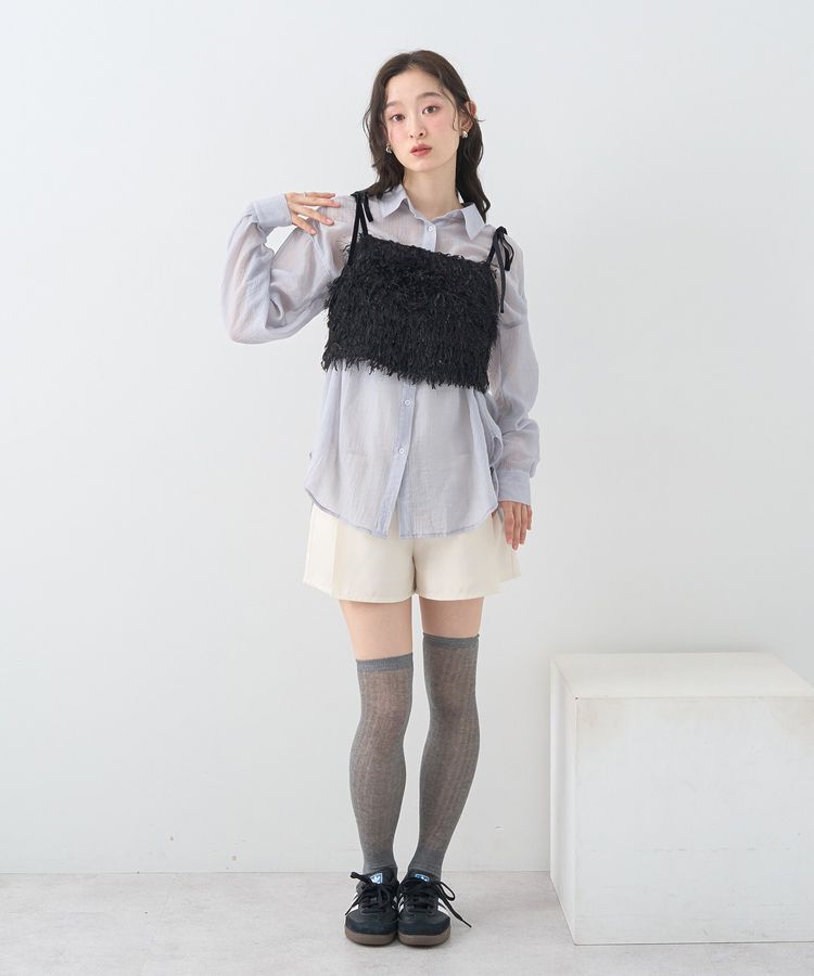 earth music&ecology「ラメミックスフェザービスチェ」|ベスト・ジレ|