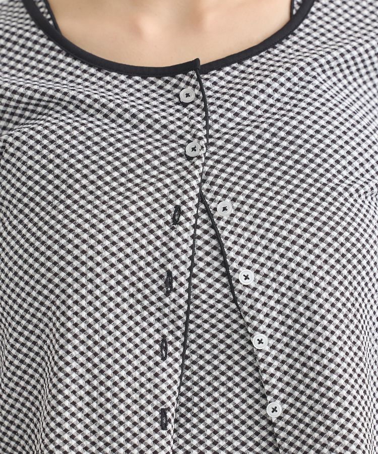 earth music&ecology「SET2点ギンガムメロ-カーデ＋リボンタンク」|カーディガン|