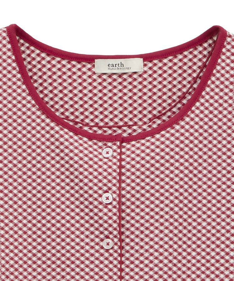 earth music&ecology「SET2点ギンガムメロ-カーデ＋リボンタンク」|カーディガン|