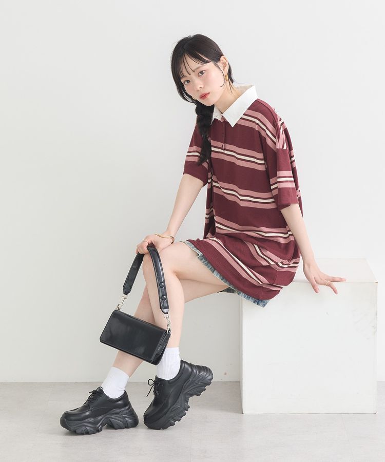 earth music&ecology「レトロボーダーラガーミニワンピース」|ワンピース|