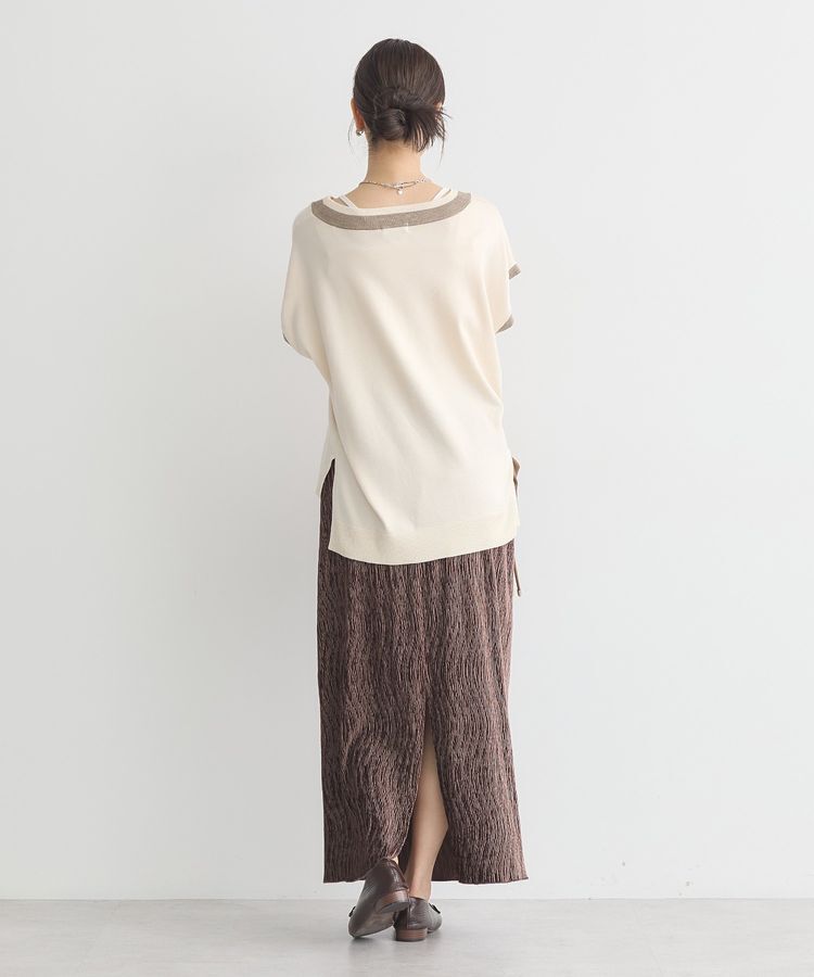 earth music&ecology「シャイニーベロアスカート」|タイト|