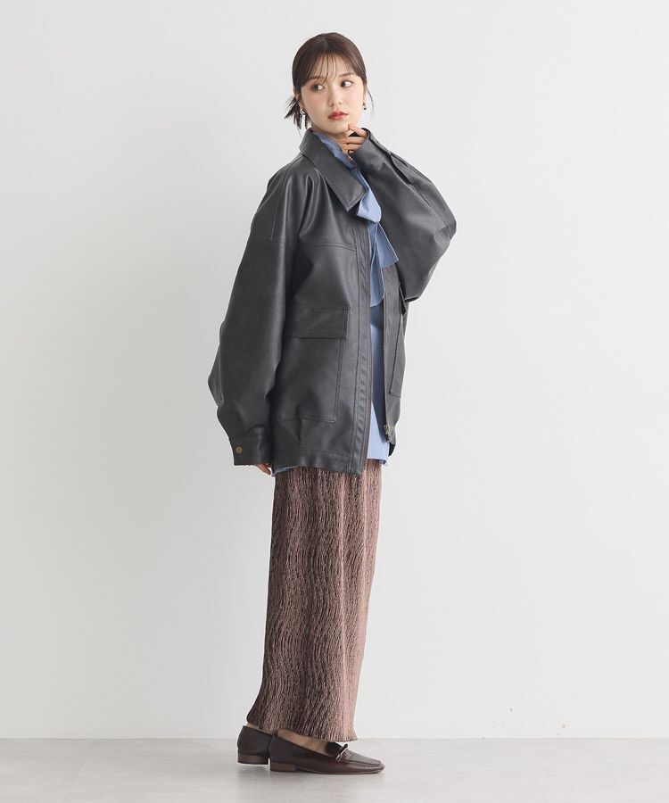 earth music&ecology「シャイニーベロアスカート」|タイト|