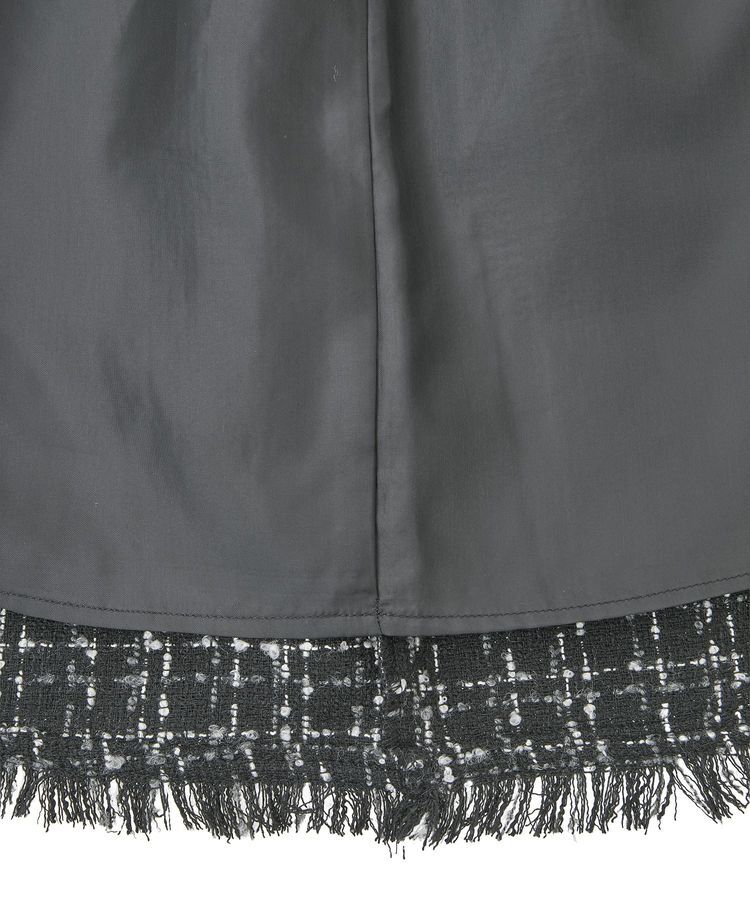 earth music&ecology「フリンジツイードミニスカート」|タイト|