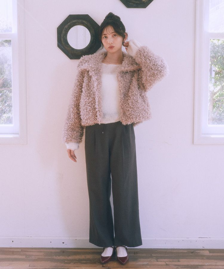 earth music&ecology「プードルファーショートブルゾン」|ブルゾン・スタジャン|