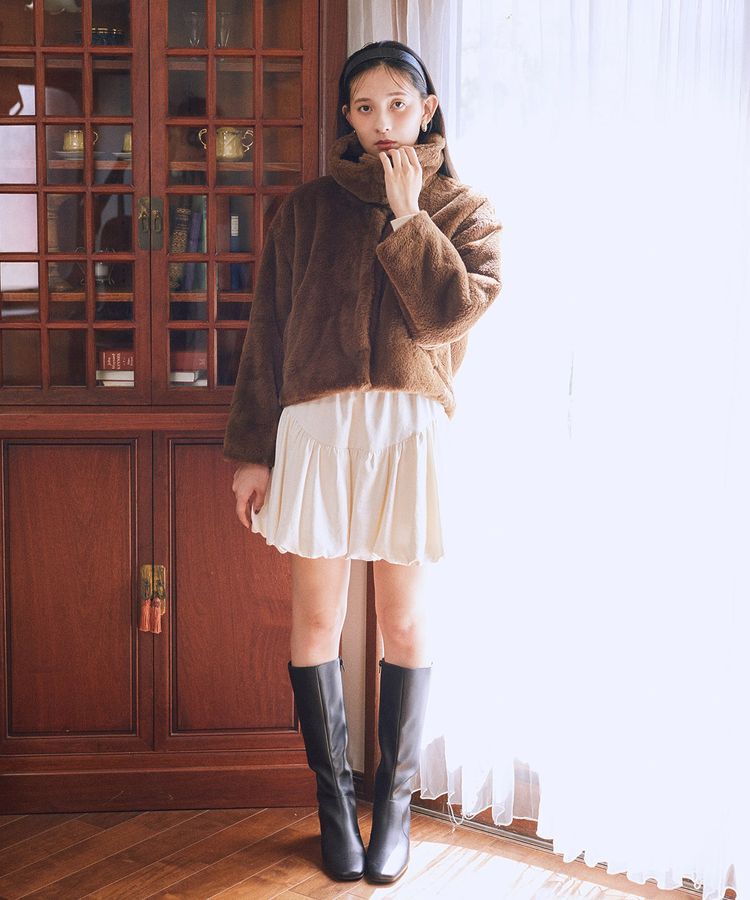 earth music&ecology「ラウンド切り替えバルーンミニスカート」|スカート|