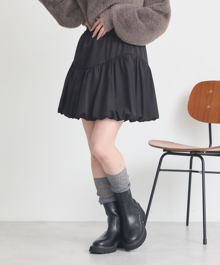 earth music&ecology「ラウンド切り替えバルーンミニスカート」|スカート|