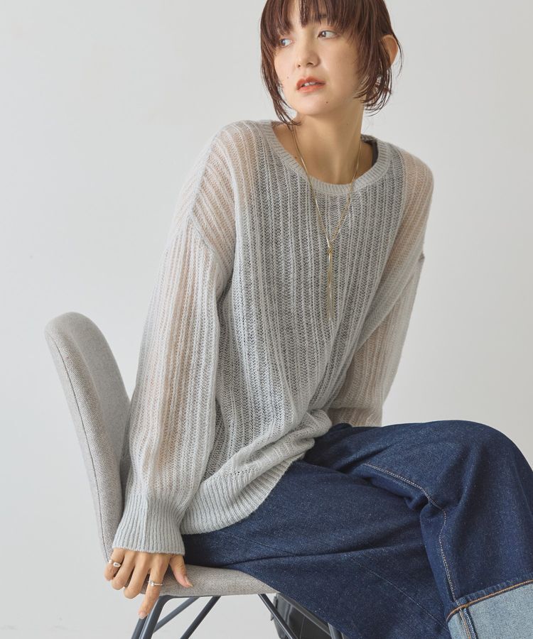 AMERICAN HOLIC「モヘアタッチルーズ編みプルオーバー」|ニット・セーター|