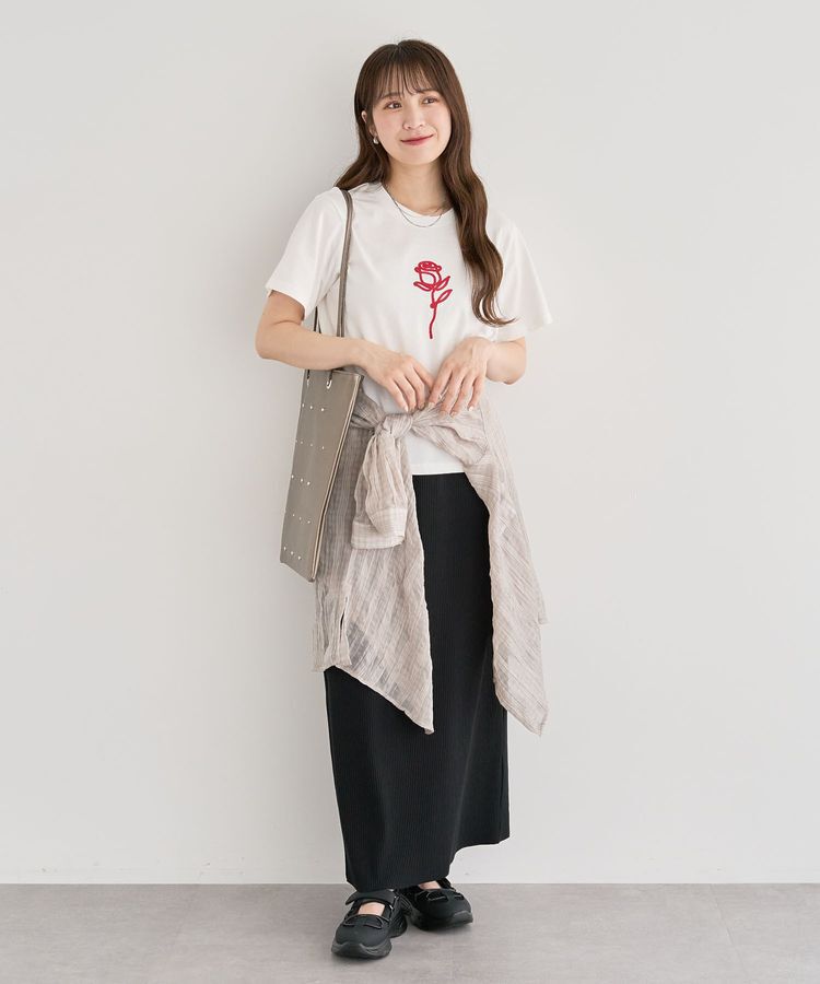 Green Parks「・DOUBLE FLAGS ローズチェーン刺繍TEE」|Tシャツ・カットソー|