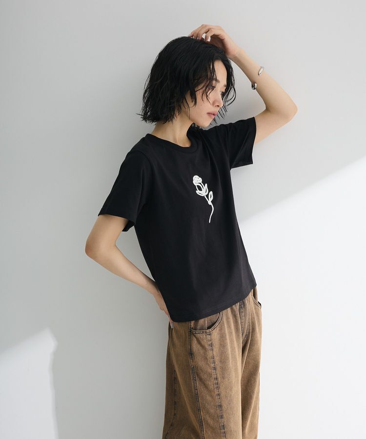 Green Parks「・DOUBLE FLAGS ローズチェーン刺繍TEE」|Tシャツ・カットソー|
