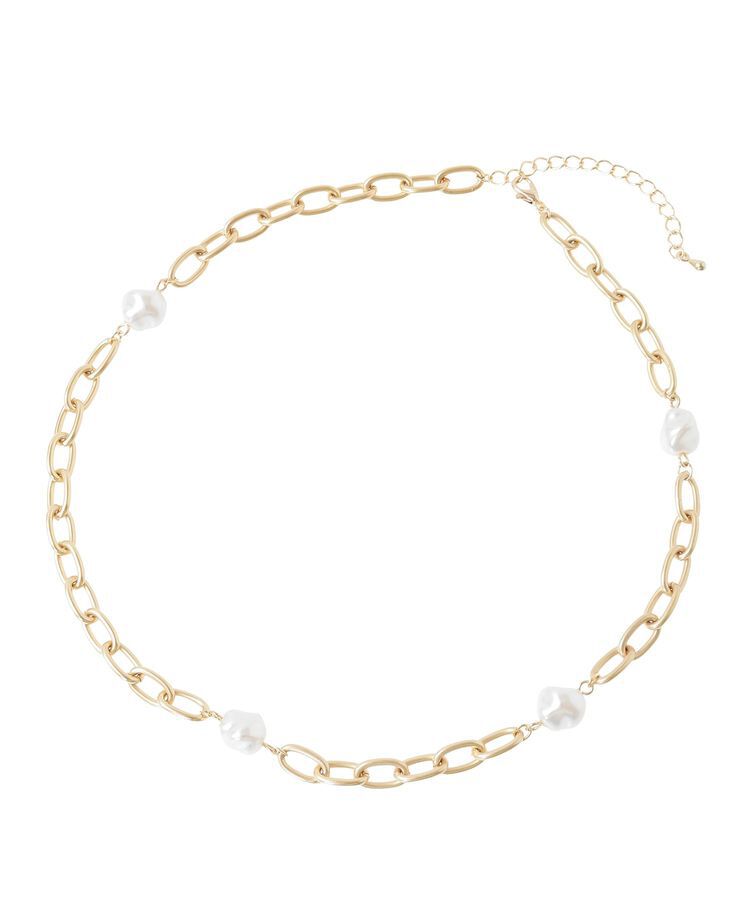 Green Parks「・HALF TIME スクエアチェーンパールネックレス」|ネックレス|