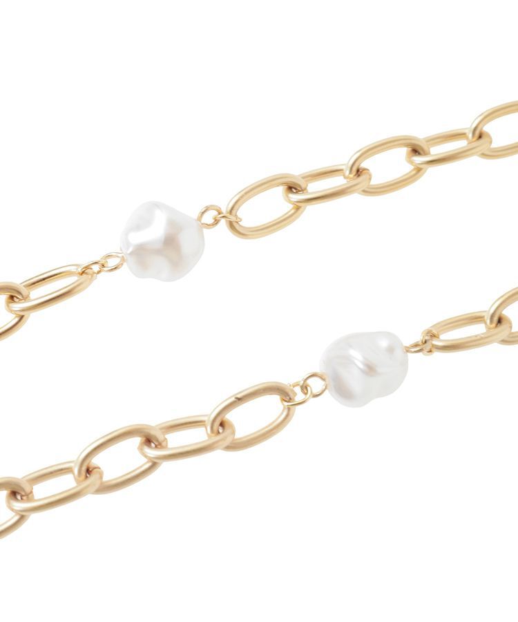 Green Parks「・HALF TIME スクエアチェーンパールネックレス」|ネックレス|