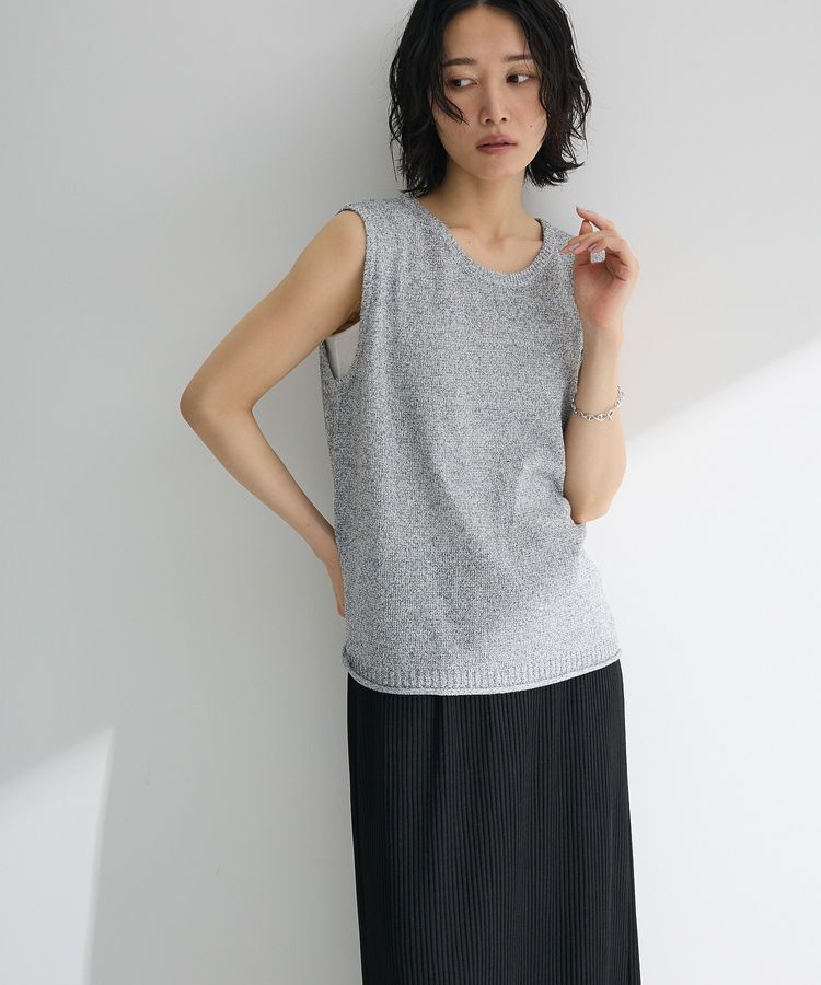 Green Parks「前後2way ミックスカラーノースリーブニット」|ベスト・ジレ|