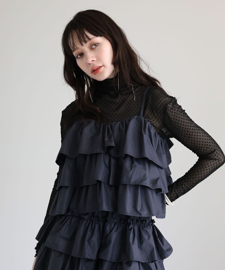 Green Parks「・SUGAR SPOON レザーライクティアードキャミ」|ベスト・ジレ|