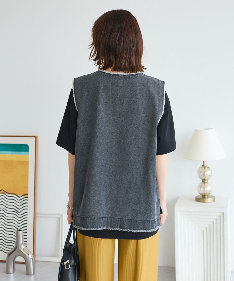 Green Parks「フリンジ付きデニムベスト」|ベスト・ジレ|