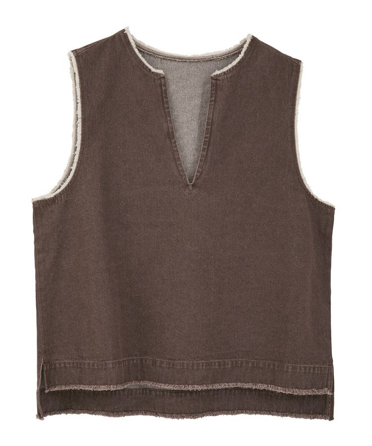 Green Parks「フリンジ付きデニムベスト」|ベスト・ジレ|