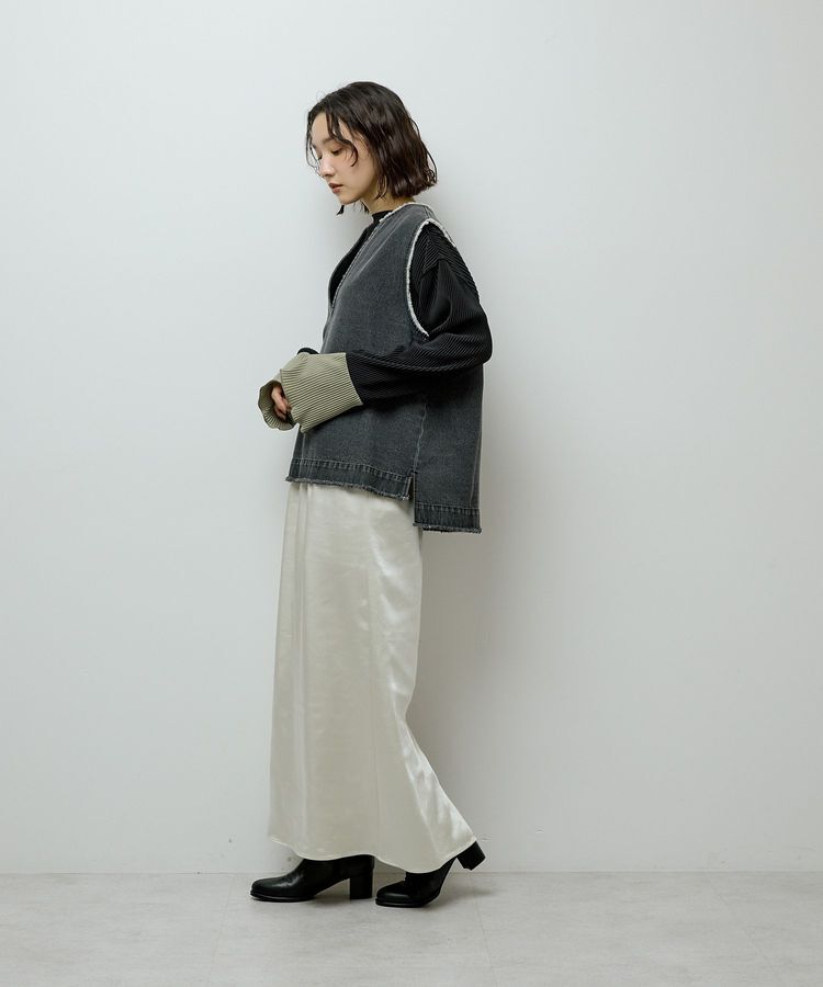 Green Parks「フリンジ付きデニムベスト」|ベスト・ジレ|