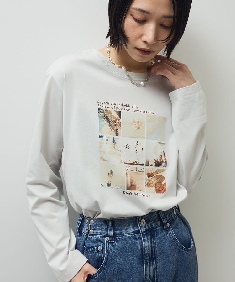 Green Parks「分割フォト長袖Tシャツ」|Tシャツ・カットソー|
