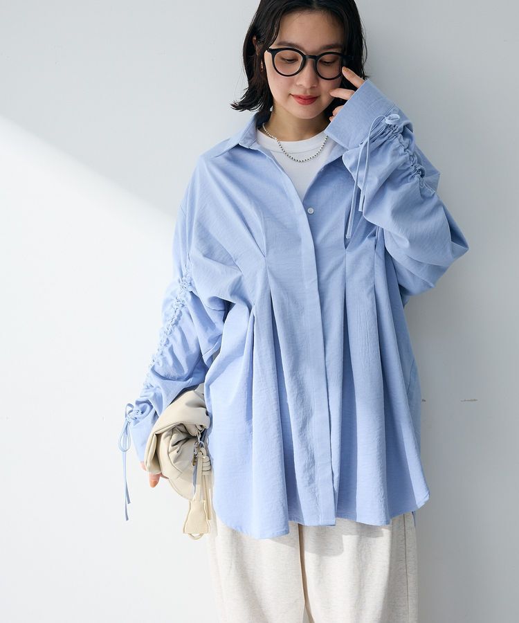 Green Parks「【WEB限定】ドロストシャーリングウエストタックシャツⅡ」|シャツ・ブラウス|