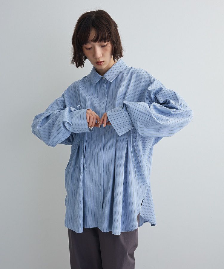 Green Parks「【WEB限定】ドロストシャーリングウエストタックシャツⅡ」|シャツ・ブラウス|